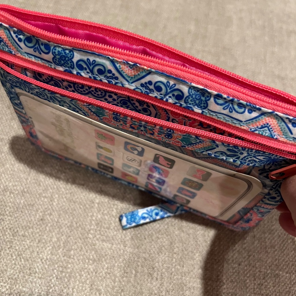 Simply Souther Phone Wristlet Moroccan Blue Pink White Design Fits Cell Phone - Picture 5 of 14